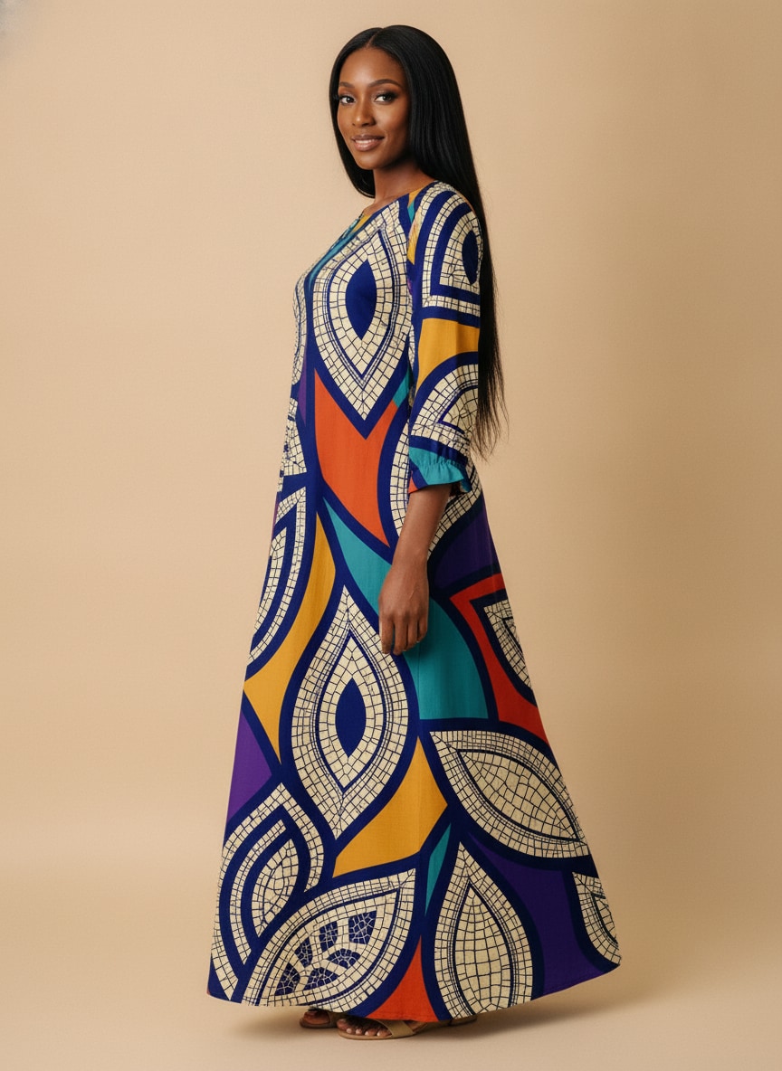 "Johari" Long Sleeve Maxi Dress