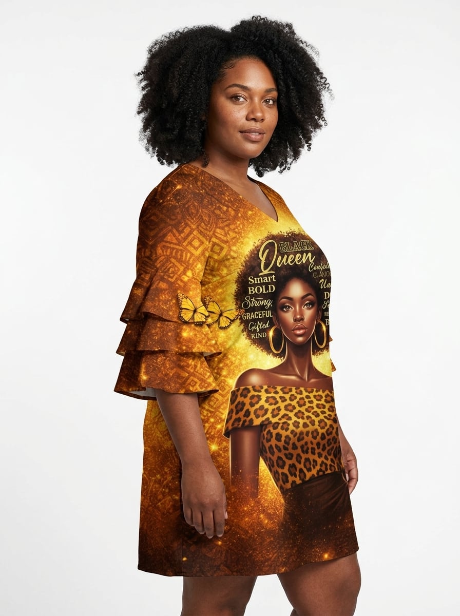 Affirmed Stacked Ruffle Sleeve Dress