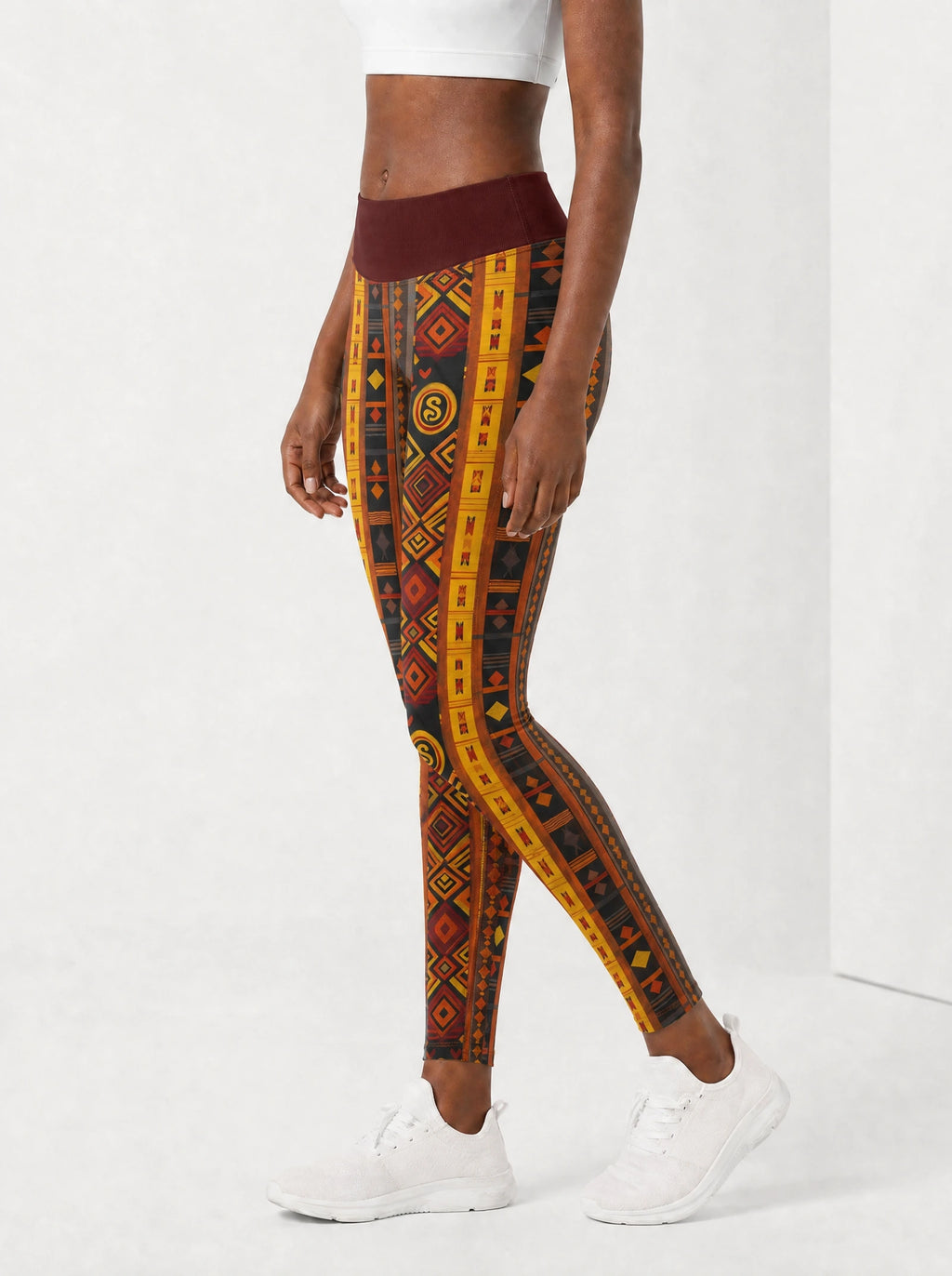 Melanin Radiance Leggings — side view on model