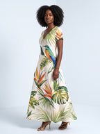 "Ndege" Short Sleeve Maxi Dress