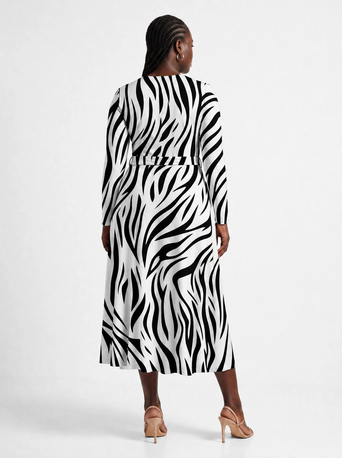 "Milia" Viscose Midi Dress — back view on model