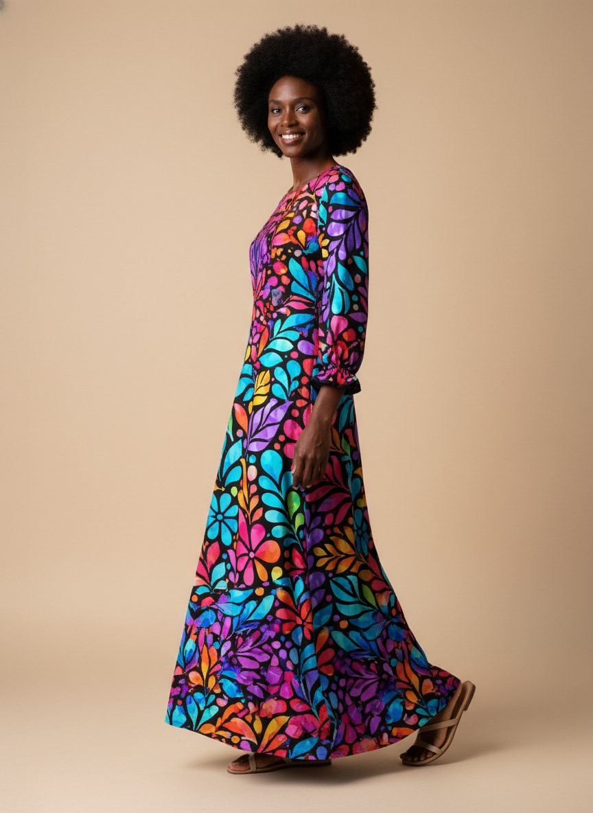 "Rangi" Long Sleeve Maxi Dress