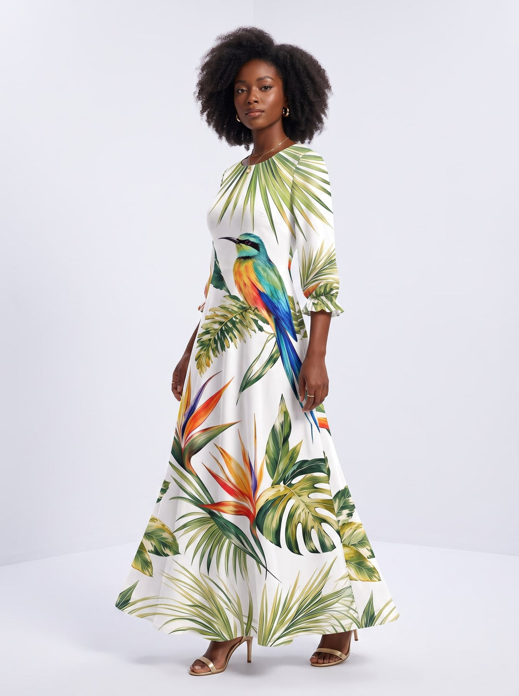 "Ndege" Long Sleeve Maxi Dress