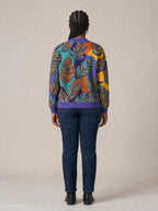 "Majani" Cardigan — back view on model
