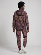 "Kitanzi" Plum Gold Hoodie & Jogger Set — back view on model