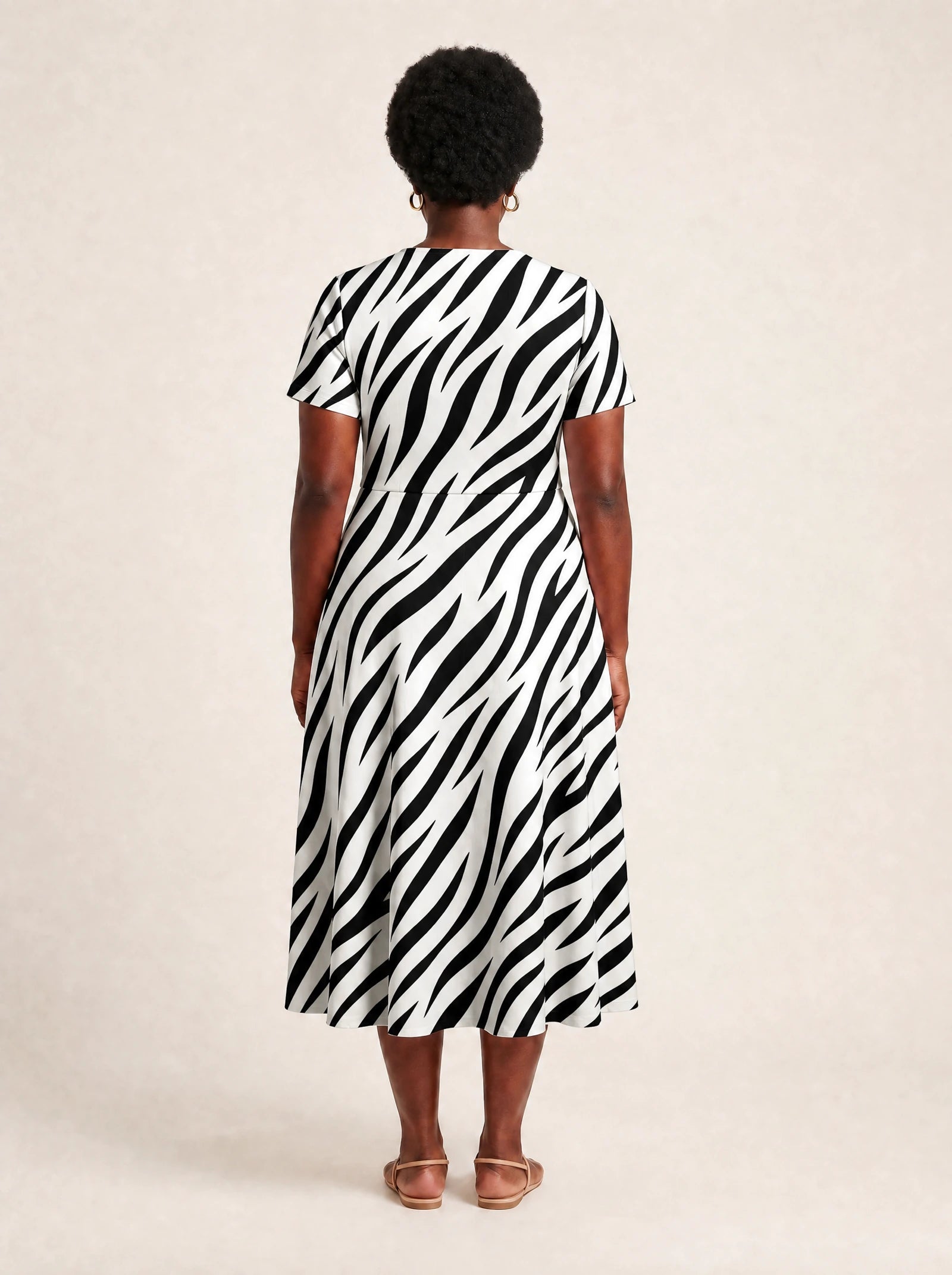 "Milia" V Neck Midi Dress