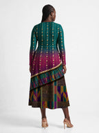 "Lulu" Long Sleeve Midaxi Dress — back view on model