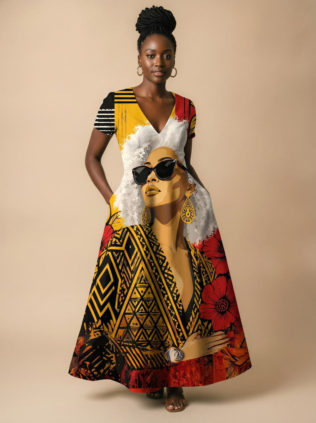 "Mrembo" Short Sleeve Maxi Dress