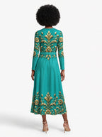 "Heshima" Long Sleeve Midaxi Dress — back view on model