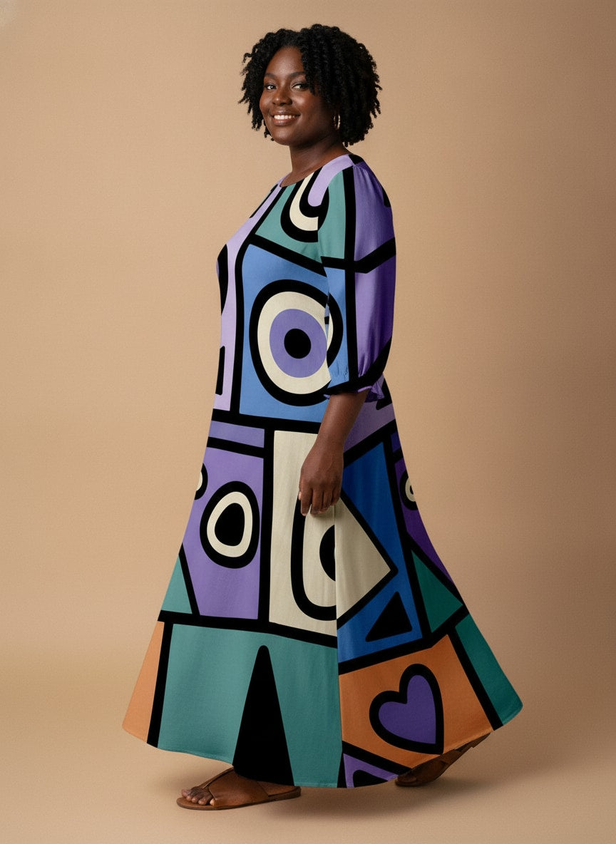 "Sanaa" Long Sleeve Maxi Dress