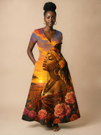 "Tulia" Short Sleeve Maxi Dress