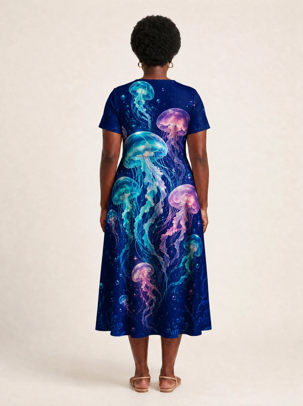 "Bahari" V Neck Midi Dress
