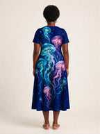 "Bahari" V Neck Midi Dress