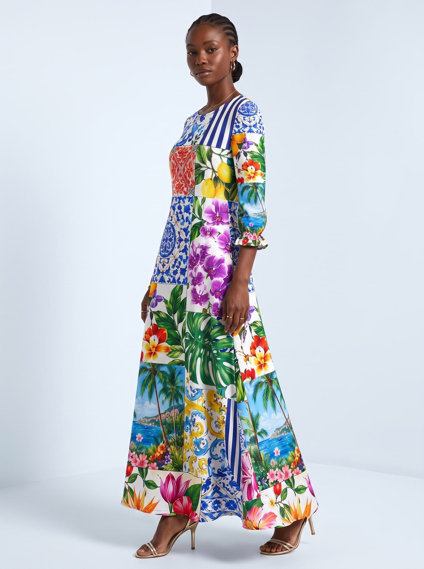 "Kisiwa" Long Sleeve Maxi Dress