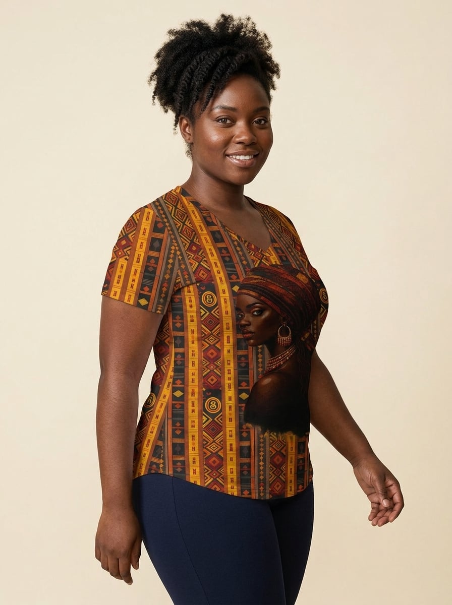 Melanin Radiance V-Neck T-Shirt