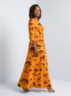 "Mbuga" Long Sleeve Maxi Dress