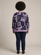 "Lavenda" Cardigan — back view on model