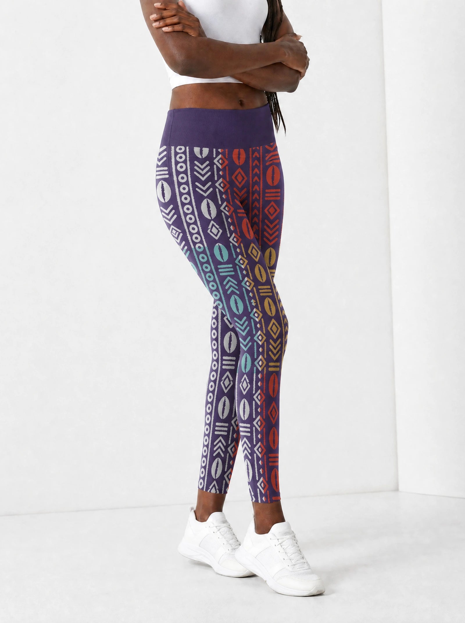 "Oshun Zamani" Leggings — side view on model