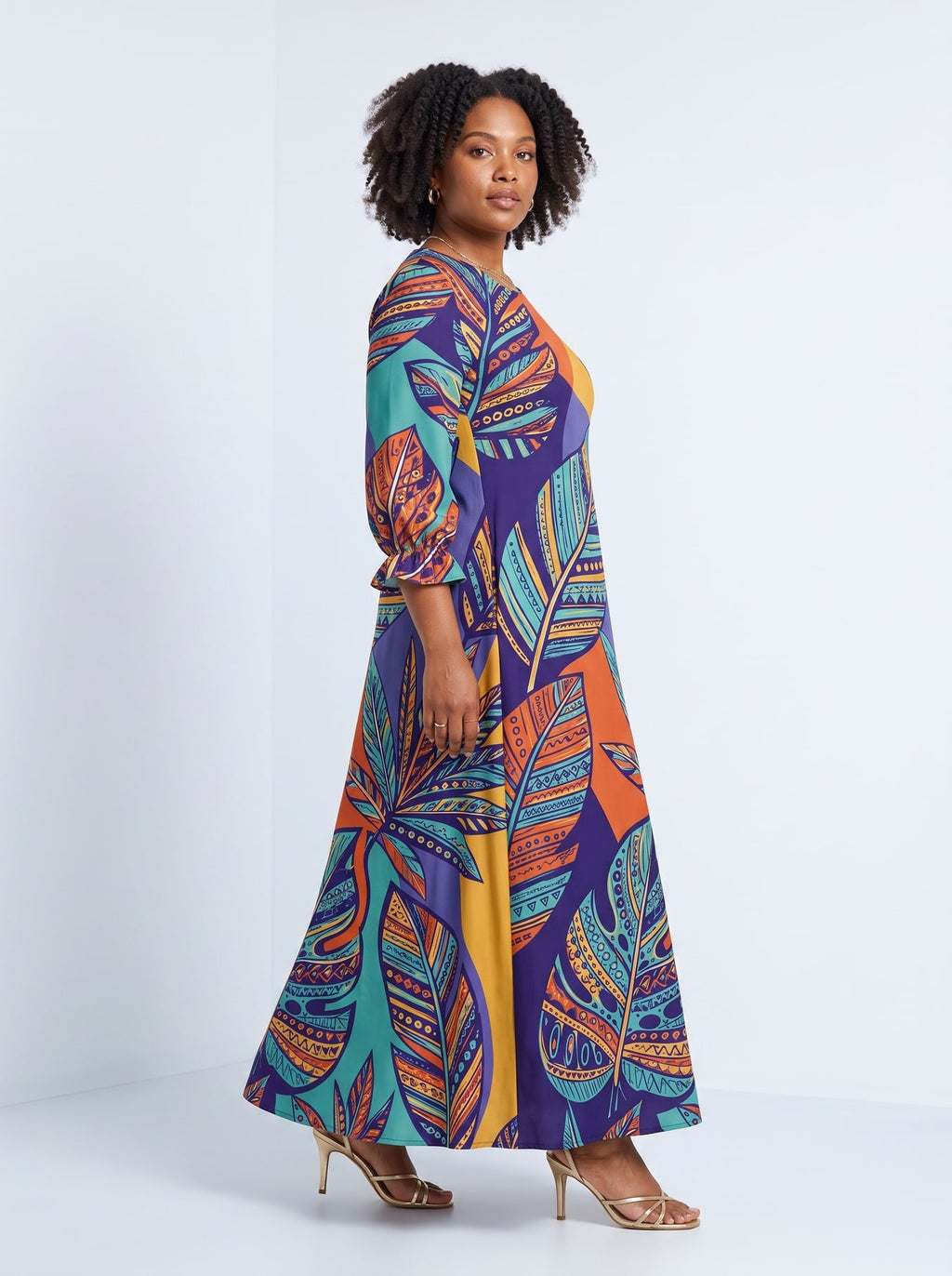 "Majani" Long Sleeve Maxi Dress