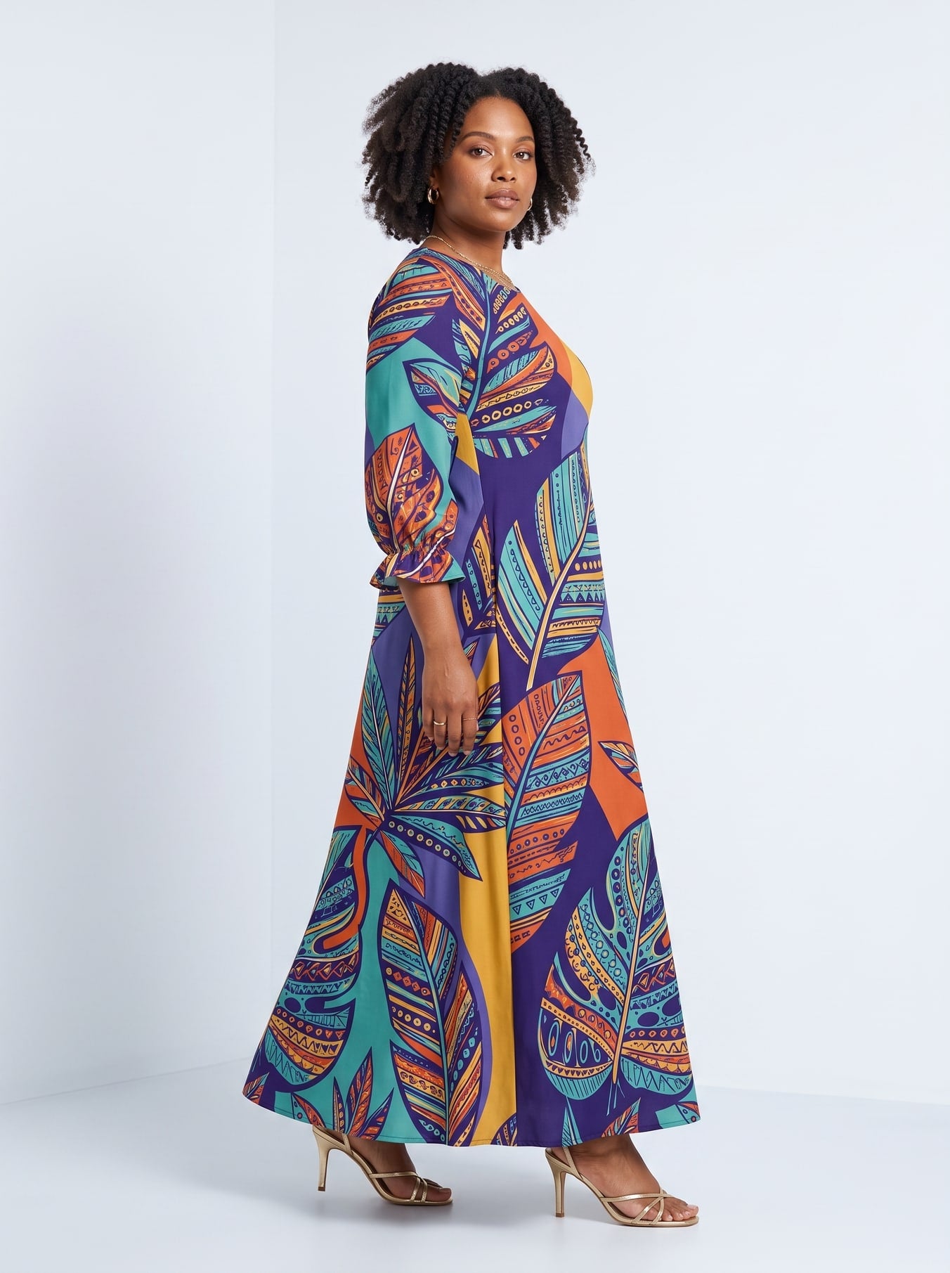 "Majani" Long Sleeve Maxi Dress