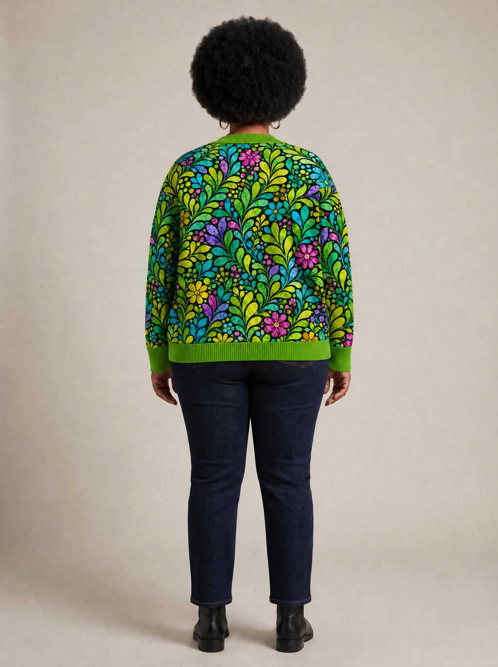 "Zumaridi" Cardigan — back view on model
