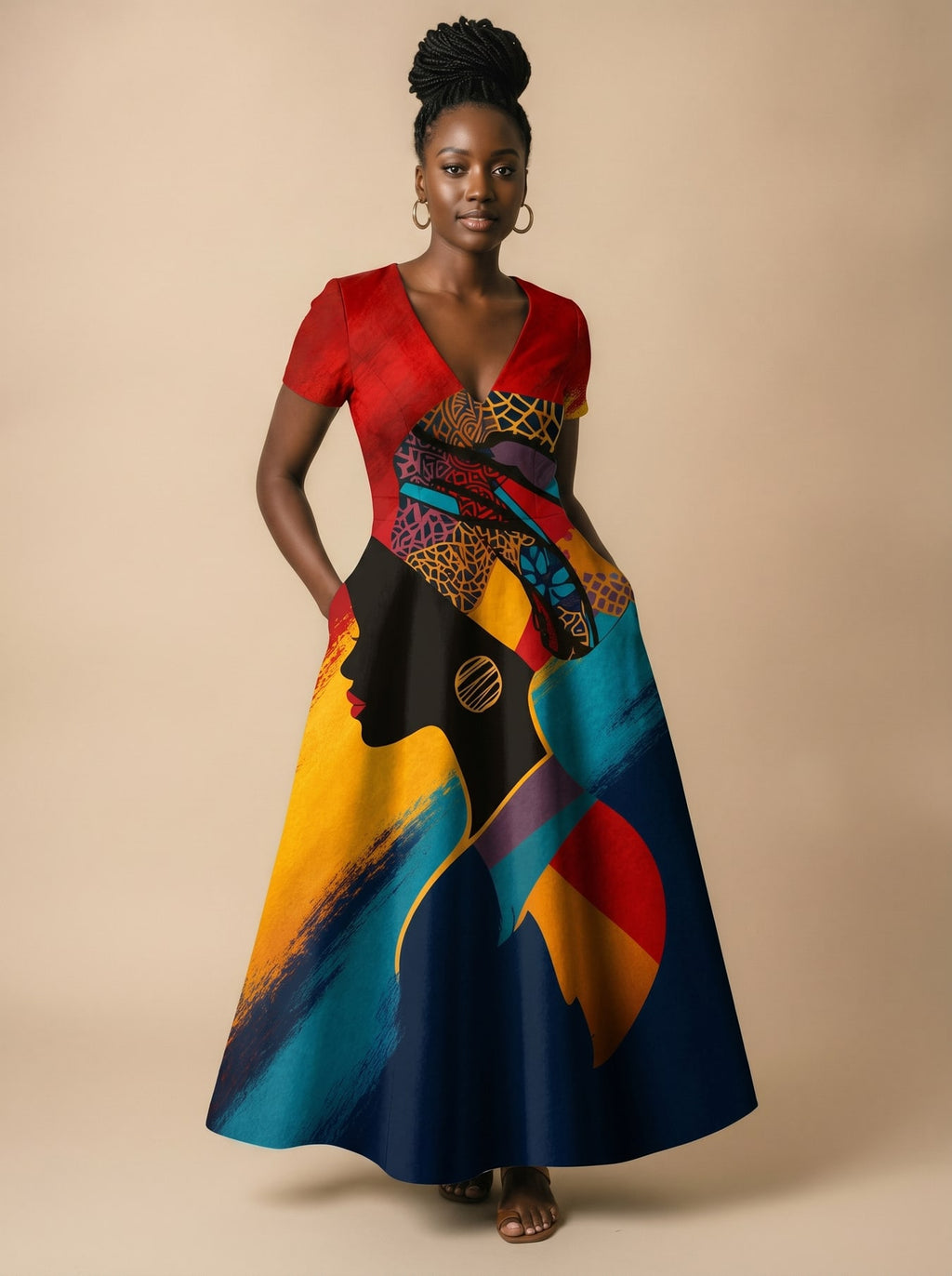 "Nala" Short Sleeve Maxi Dress