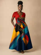 "Nala" Short Sleeve Maxi Dress
