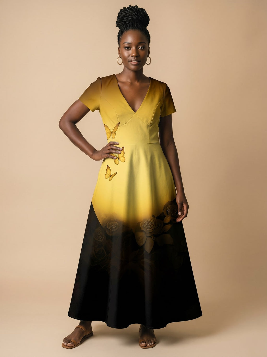 "Imani" Amber Short Sleeve Maxi Dress Promo