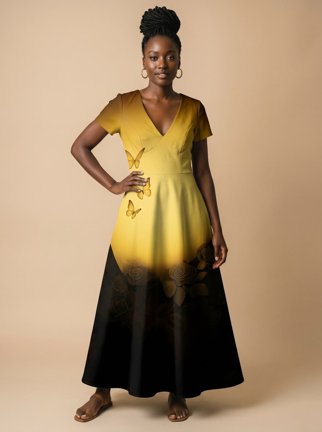 "Imani" Amber Short Sleeve Maxi Dress