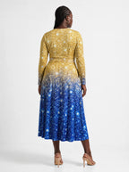 "Angaza" Long Sleeve Midaxi Dress — back view on model