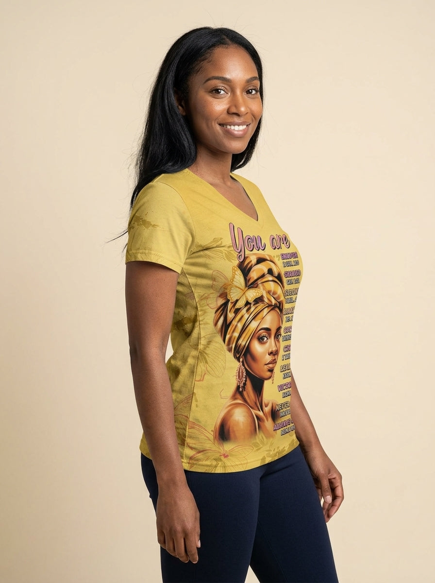 Yellow Orchid V-Neck T-Shirt