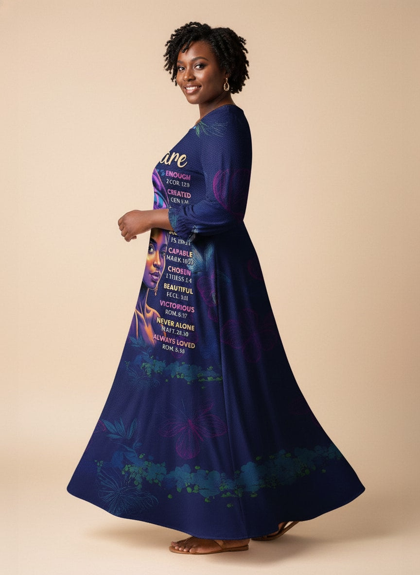 Blue Orchid Long Sleeve Maxi Dress