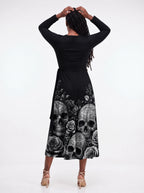 "Mizimu" Long Sleeve Midaxi Dress — back view on model