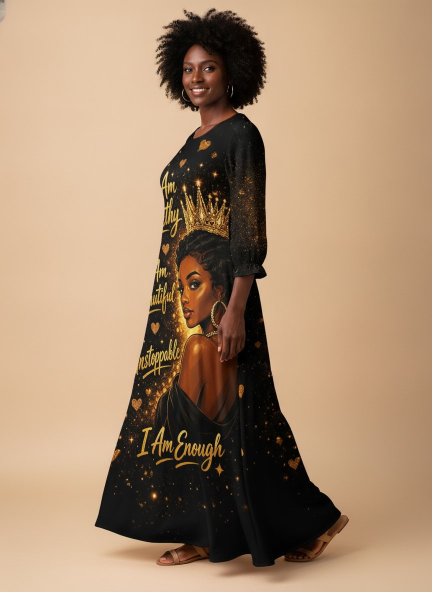 "Tunu" Long Sleeve Maxi Dress