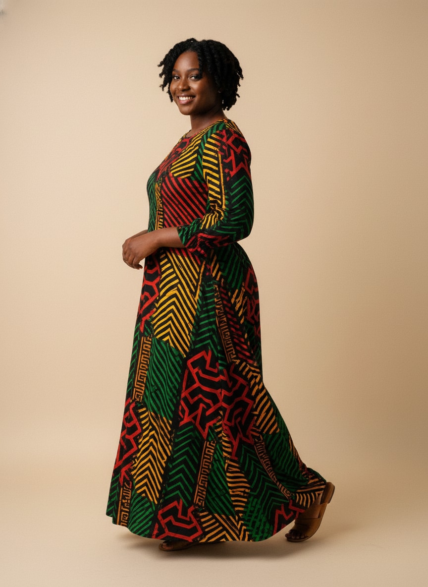 "Dakar" Long Sleeve Maxi Dress