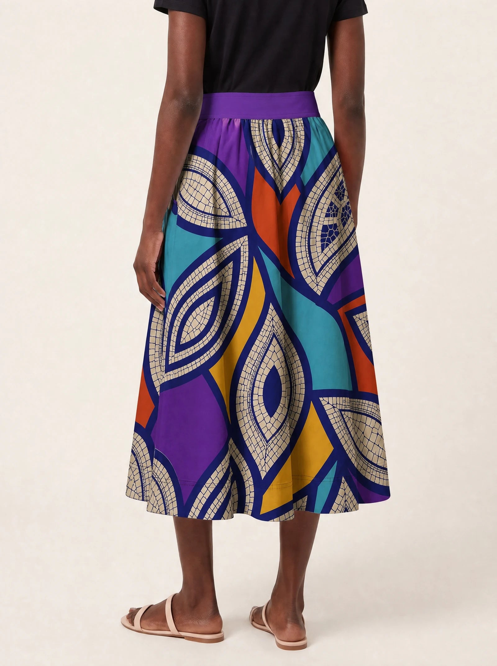 "Johari" Twirl Skirt — cropped back view on model