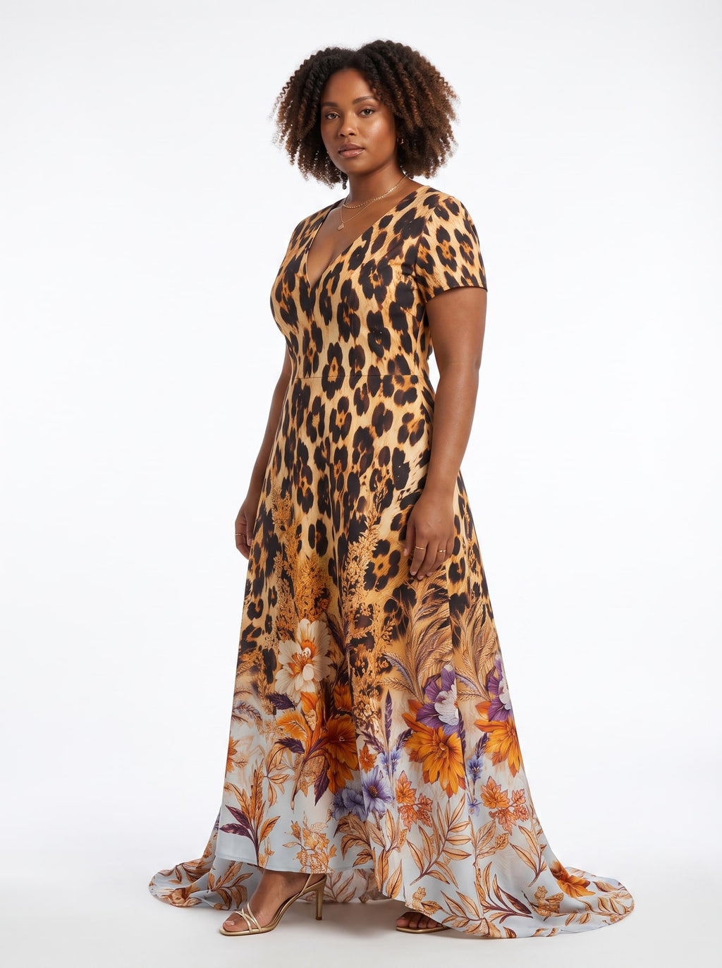 "Madoa" Short Sleeve Maxi Dress