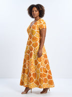 "Twiga" Short Sleeve Maxi Dress