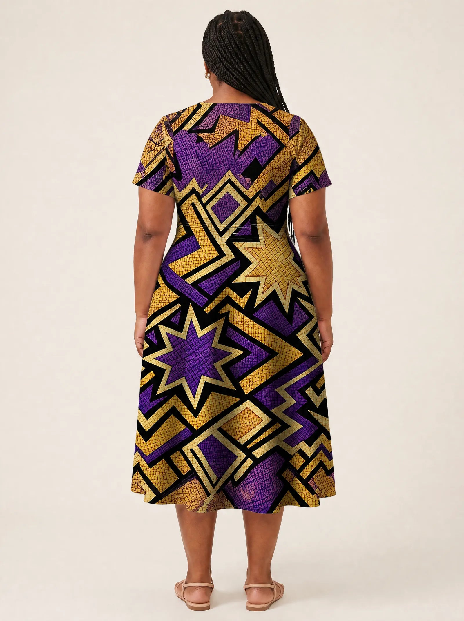 "Sheba" V Neck Midi Dress