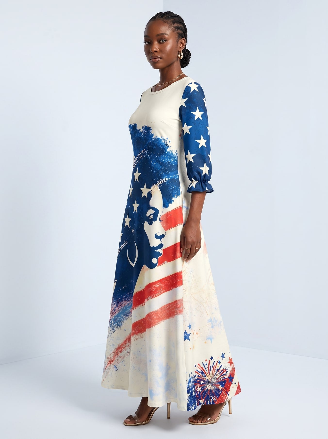"Freedom" Long Sleeve Maxi Dress