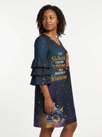 "Nyota" Stacked Ruffle Sleeve Dress