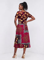 "Vuli" Sweetheart Midi Dress — back view on model