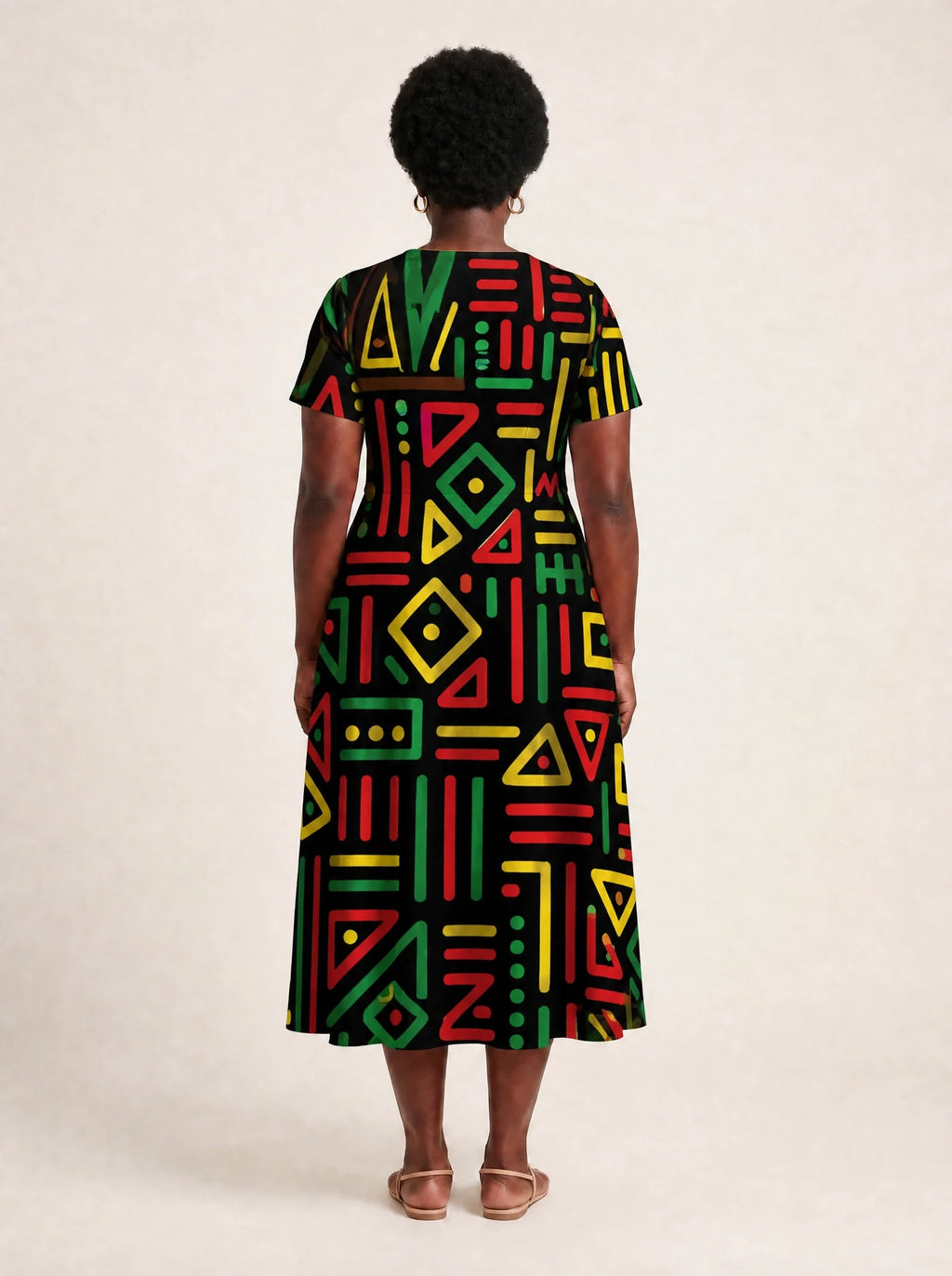 "Nairobi" V Neck Midi Dress 2
