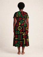 "Nairobi" V Neck Midi Dress 2