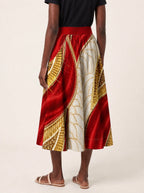 "Utukufu" Twirl Skirt — back view on model