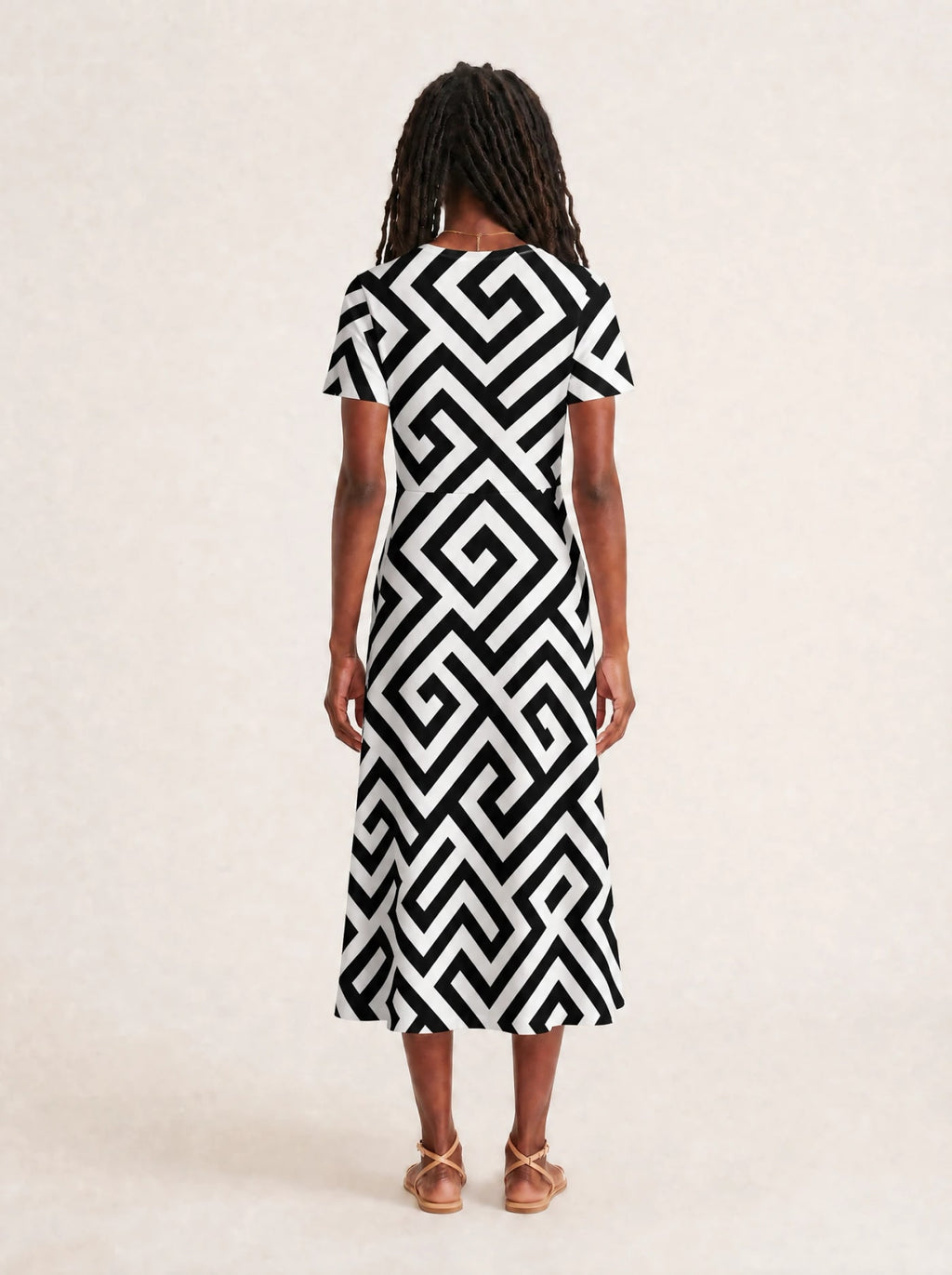 "Zamu" V Neck Midi Dress Promo