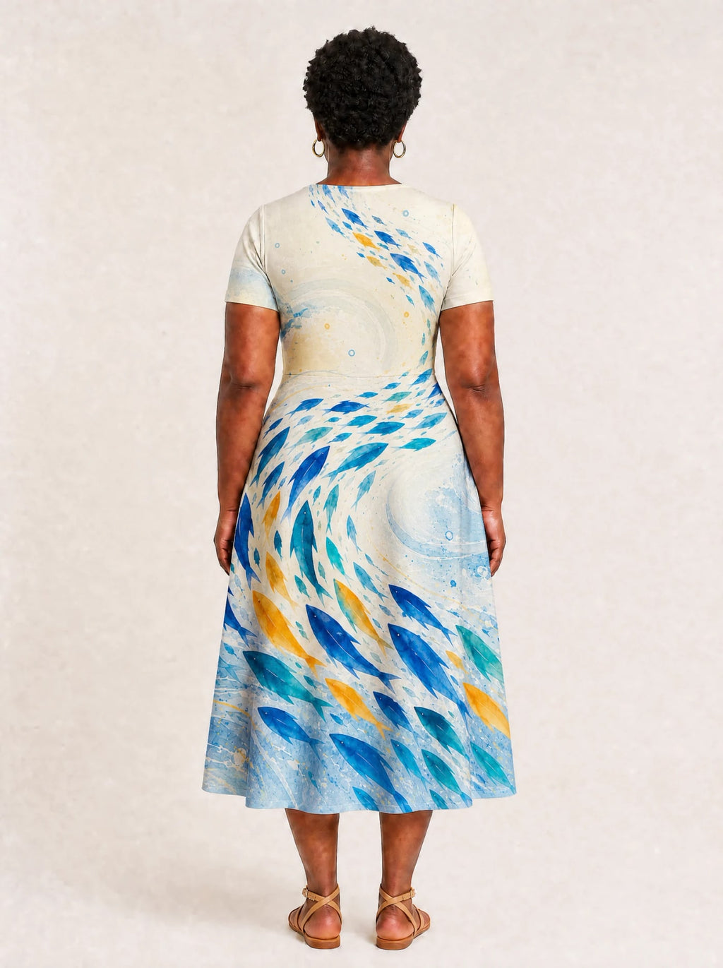 "Samaki" V Neck Midi Dress Promo
