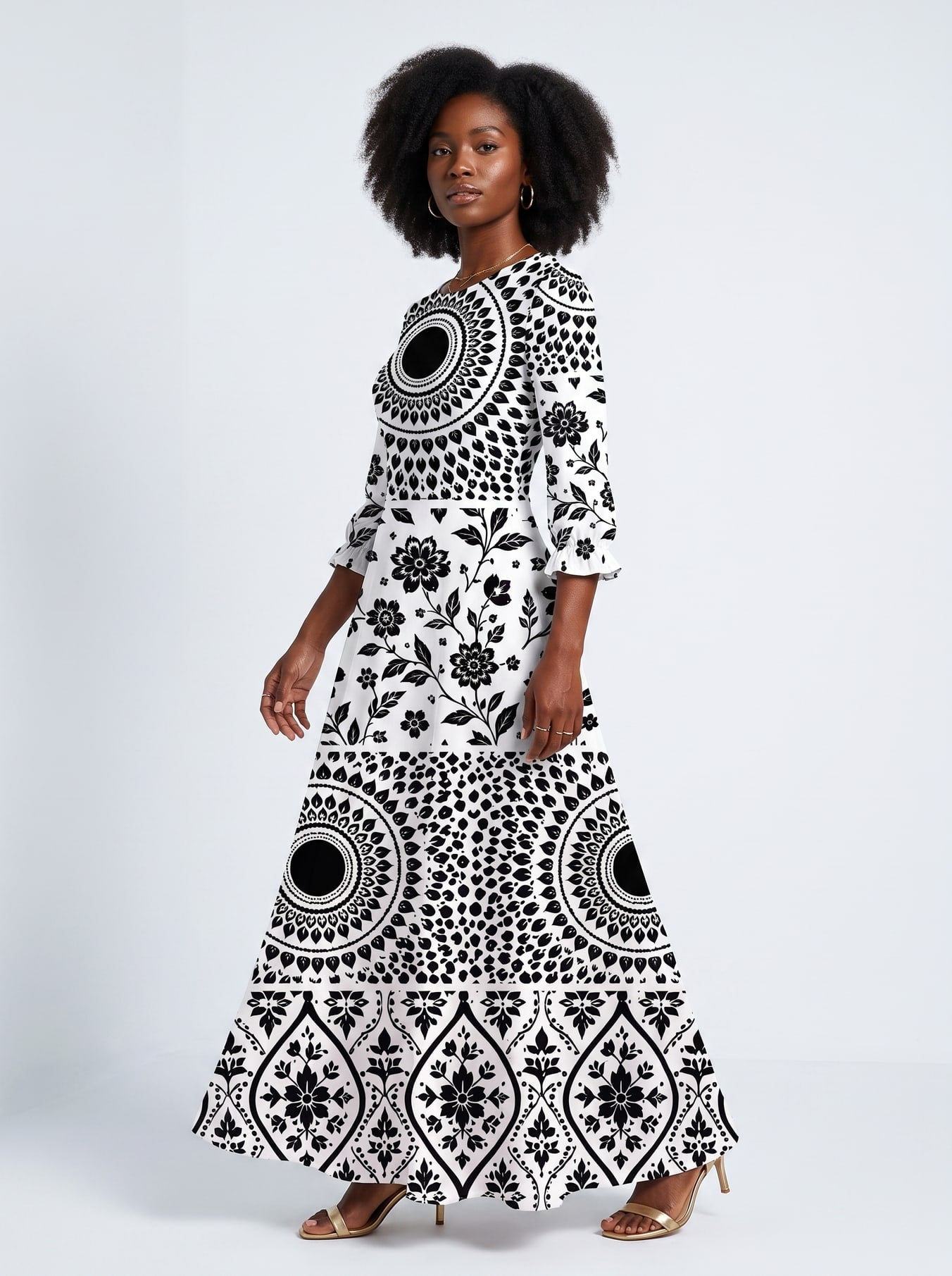 "Mwanga" Long Sleeve Maxi Dress
