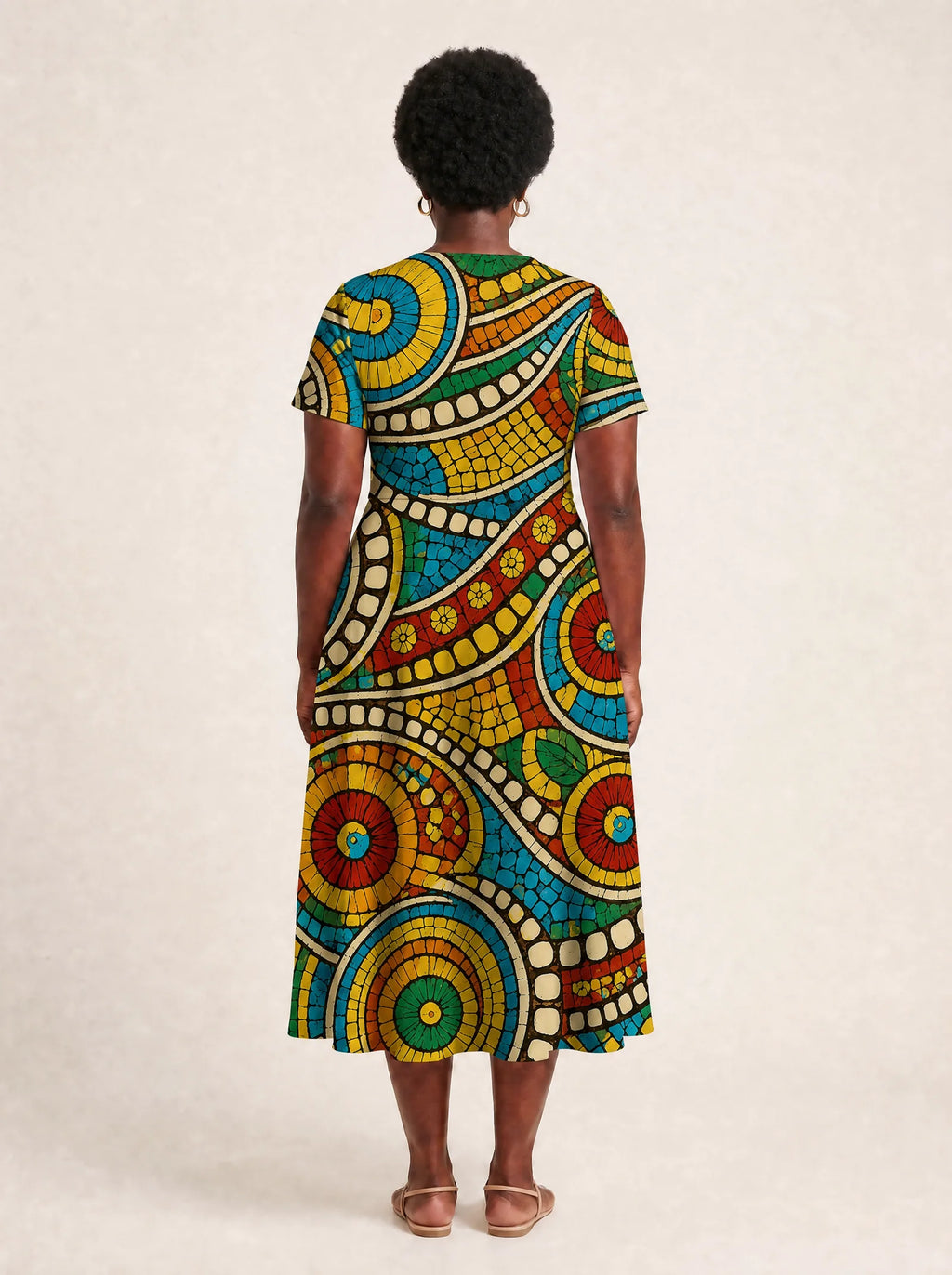 "Taji" V Neck Midi Dress