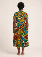 "Taji" V Neck Midi Dress